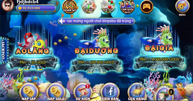 Kho game chất lượng của Bắn cá Tiên